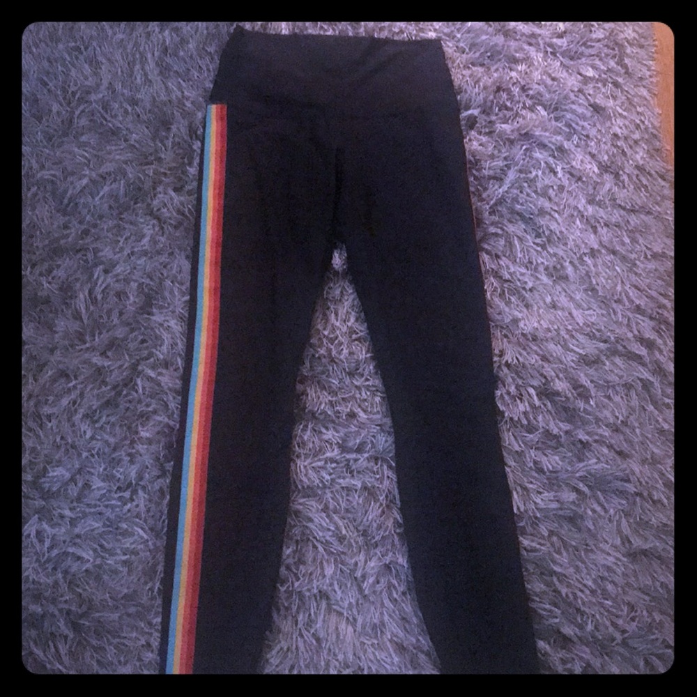Spiritual gangster striped yoga legging NWOT
